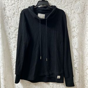 Straight Down Rosa Ladies Black Small Waffle Golf Sweatshirt Hoodie, Used